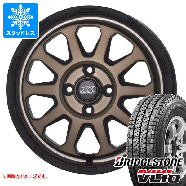 【タイヤ交換対象】ハイゼットカーゴ S320系用 スタッドレス ブリヂストン ブリザック VL10 145/80R12 80/78N (145R12 6PR相当) マッドクロスレンジャー タイヤホイール4本セット