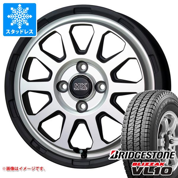 【タイヤ交換対象】ハイゼットトラック S500系用 スタッドレス ブリヂストン ブリザック VL10 145/80R12 80/78N (145R12 6PR相当) マッドクロスレンジャー タイヤホイール4本セット