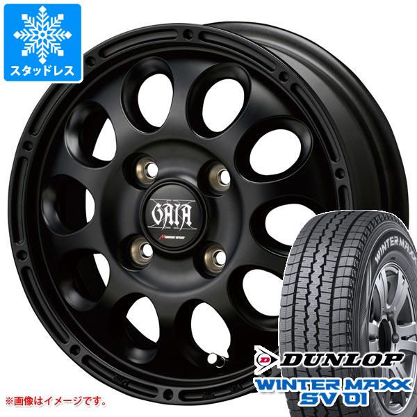 【タイヤ交換対象】ハイゼットトラック S500系用 スタッドレス ダンロップ ウインターマックス SV01 155R12 6PR (155/80R12 83/81N相当) ガイア クロス タイヤホイール4本セット