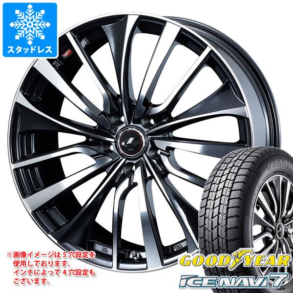 【タイヤ交換対象】スタッドレスタイヤ グッドイヤー アイスナビ7 185/65R14 86Q ＆ レオニス VT 5.5-14 タイヤホイール4本セット185/65-14 GOODYEAR ICE NAVI 7