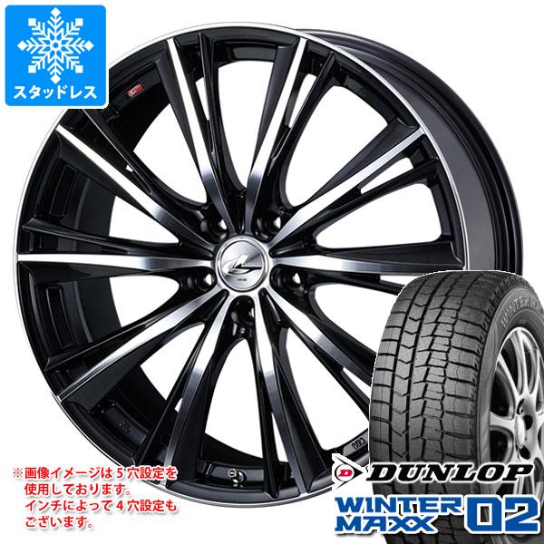 【タイヤ交換対象】プリウス 60系用 スタッドレス ダンロップ ウインターマックス02 WM02 195/60R17 90Q レオニス WX タイヤホイール4本セット