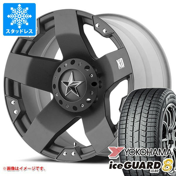 【タイヤ交換対象】トヨタ RAV4 50系用 スタッドレス ヨコハマ アイスガードエイト iG80 225/65R17 102Q KMC XD775 ロックスター タイヤホイール4本セット