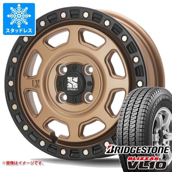 【タイヤ交換対象】ハイゼットトラック S500系用 スタッドレス ブリヂストン ブリザック VL10 145/80R12 80/78N (145R12 6PR相当) MLJ エクストリームJ XJ07 タイヤホイール4本セット