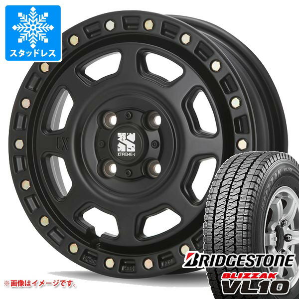 【タイヤ交換対象】キャリイ DA16T用 スタッドレス ブリヂストン ブリザック VL10 145/80R12 80/78N (145R12 6PR相当) MLJ エクストリームJ XJ07 タイヤホイール4本セット