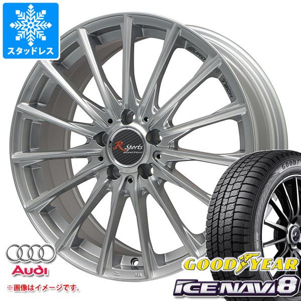【タイヤ交換対象】アウディ A4 8W系用 スタッドレス グッドイヤー アイスナビ8 225/50R17 94Q ユーロテック R スポーツ タイヤホイール4本セット