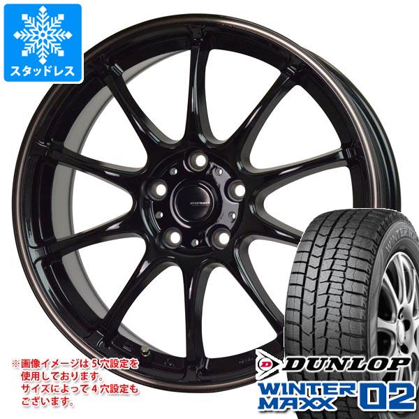 【タイヤ交換対象】ノート E13系用 2025年製 スタッドレス ダンロップ ウインターマックス02 WM02 195/60R16 89Q ジースピード P-07 タイヤホイール4本セット