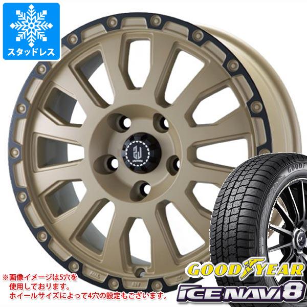 【タイヤ交換対象】スタッドレスタイヤ グッドイヤー アイスナビ8 165/55R15 75Q ＆ ラ・ストラーダ アヴェンチュラ 4.5-15 タイヤホイール4本セット165/55-15 GOODYEAR ICE NAVI 8