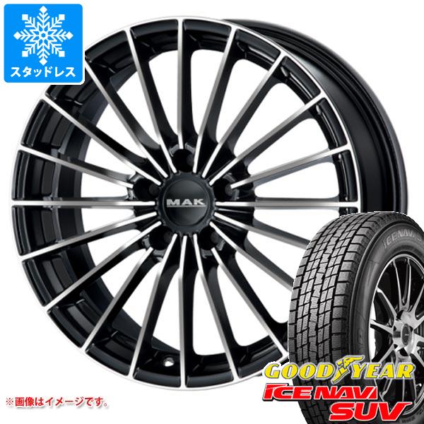 【タイヤ交換対象】アルファロメオ ステルヴィオ用 スタッドレス グッドイヤー アイスナビ SUV 235/60R18 107Q XL MAK アレーゼ タイヤホイール4本セット