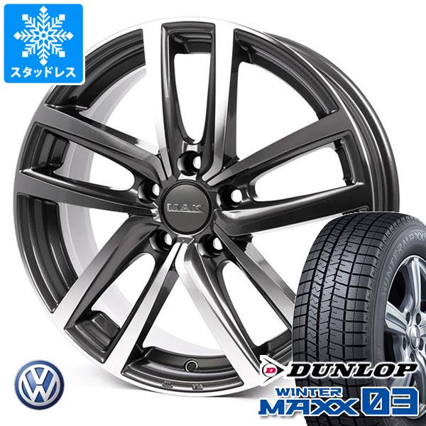 【タイヤ交換対象】VW パサート 新型3C系用 スタッドレス ダンロップ ウインターマックス03 WM03 235/45R18 94Q MAK ドレスデン タイヤホイール4本セット