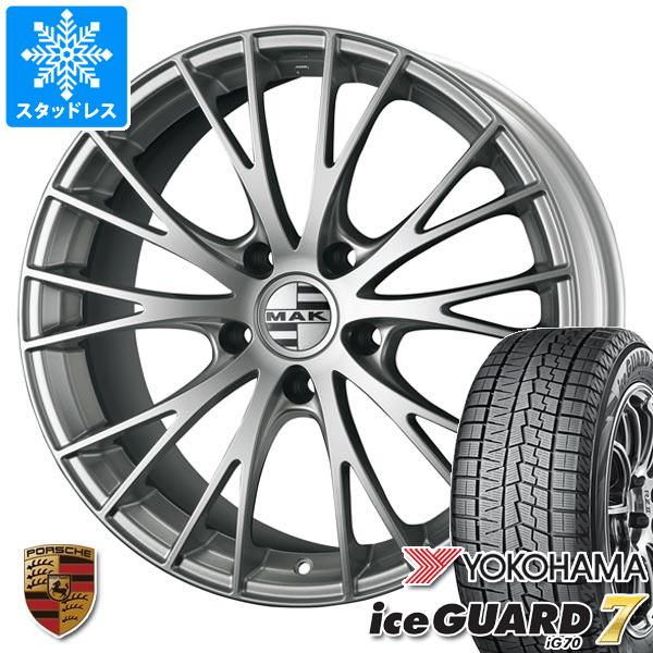 【タイヤ交換対象】ポルシェ マカン用 スタッドレス ヨコハマ アイスガードセブン iG70 前 235/60R18 107Q XL 後 255/55R18 109Q XL MAK レネン タイヤホイール4本セット