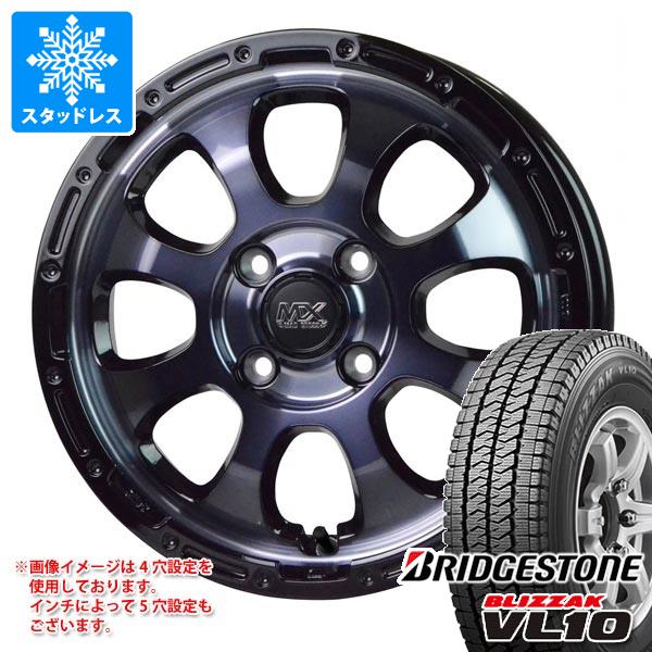 【タイヤ交換対象】キャリイ DA16T用 スタッドレス ブリヂストン ブリザック VL10 145/80R12 80/78N (145R12 6PR相当) マッドクロスグレイス タイヤホイール4本セット