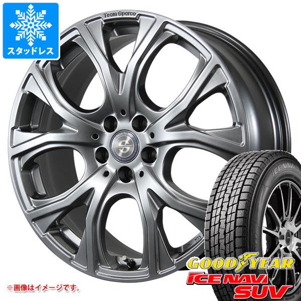 【タイヤ交換対象】ポルシェ マカン用 スタッドレス グッドイヤー アイスナビ SUV 235/55R19 101Q チームスパルコ ベネージュ タイヤホイール4本セット