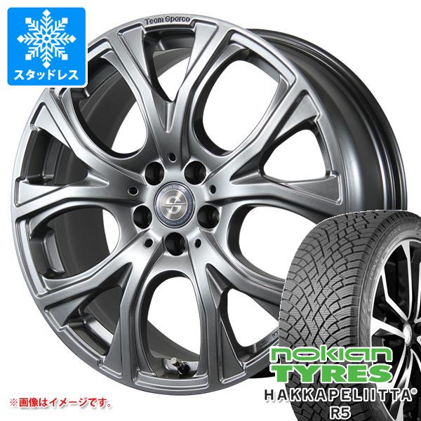 【タイヤ交換対象】ボルボ V40クロスカントリー MB/MD系用 スタッドレス ノキアン ハッカペリッタ R5 225/45R18 95T XL チームスパルコ ベネージュ タイヤホイール4本セット