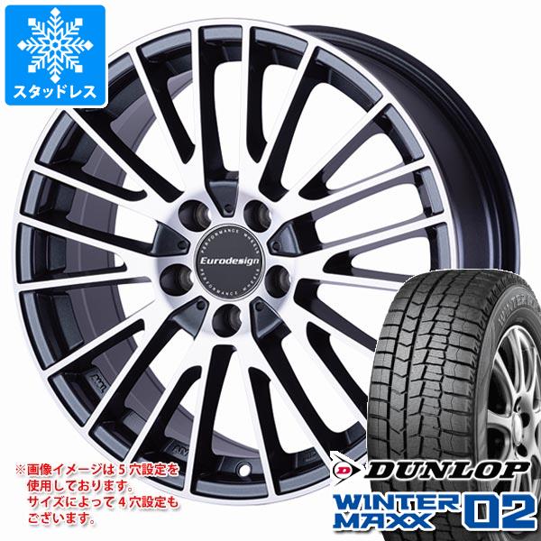 【タイヤ交換対象】ボルボ S80 AB系用 スタッドレス ダンロップ ウインターマックス02 WM02 225/50R17 98T XL ユーロデザイン カルヴァー タイヤホイール4本セット