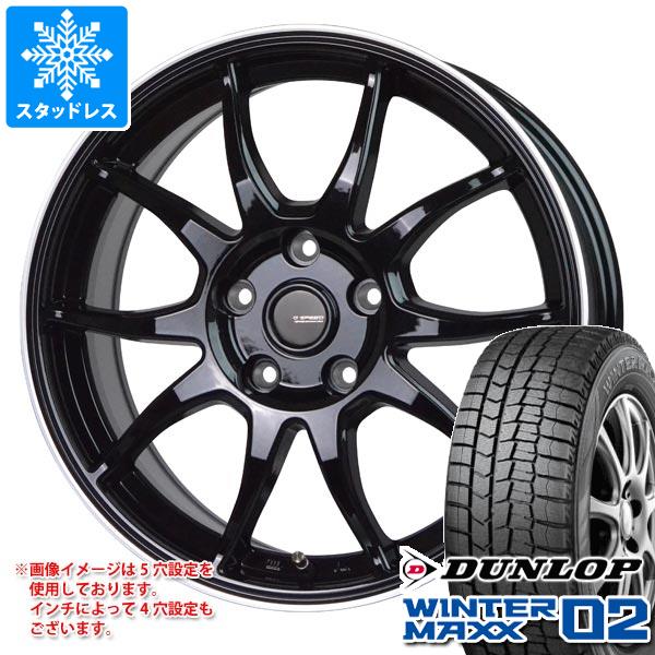 【タイヤ交換対象】スタッドレスタイヤ ダンロップ ウインターマックス02 WM02 155/70R12 73Q ＆ ジースピード P-06 3.5-12 タイヤホイール4本セット155/70-12 DUNLOP WINTER MAXX 02 WM02