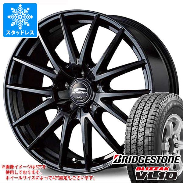 【タイヤ交換対象】スタッドレスタイヤ ブリヂストン ブリザック VL10 145/80R12 80/78N (145R12 6PR相当) ＆ シュナイダー SQ27 4.0-12 タイヤホイール4本セット145/80-12 BRIDGESTONE BLIZZAK VL10