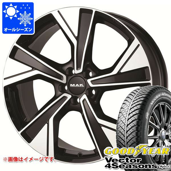 【タイヤ交換対象】ジャガー XE JA系用 オールシーズンタイヤ グッドイヤー ベクター 4シーズンズ ハイブリッド 225/45R18 91H MAK マルメ タイヤホイール4本セット