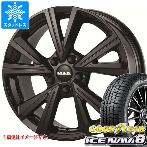 【タイヤ交換対象】VW ゴルフ6用 スタッドレス グッドイヤー アイスナビ8 225/45R17 91Q MAK クバーズ タイヤホイール4本セット