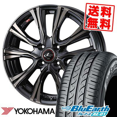 185/55R15 82V YOKOHAMA ヨコハマ BluEarth AE-01 WEDS LEONIS VR ウェッズ レオニス VR サマータイヤホイール4本セット 【取付対象】