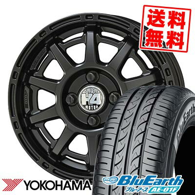 185/65R14 86S YOKOHAMA ヨコハマ BluEarth AE-01F H4 MOTOR X1 H4モーター X1 サマータイヤホイール4本セット 【取付対象】