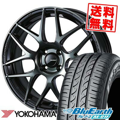 195/60R16 89H YOKOHAMA ヨコハマ BluEarth AE-01F WedsSport SA-27R ウェッズスポーツ SA-27R サマータイヤホイール4本セット 【取付対象】