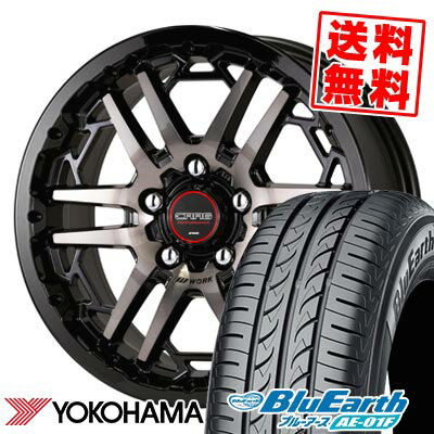 205/55R16 91V ヨコハマ BluEarth AE-01F WORK CRAG T-GRABIC3 サマータイヤホイール4本セット 【取付対象】