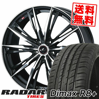 215/45R18 93Y XL レーダー DimaxR8+ WEDS LEONIS GX サマータイヤホイール4本セット 【取付対象】