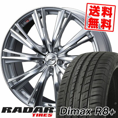 225/40R19 93Y XL レーダー Dimax R8+ weds LEONIS WX サマータイヤホイール4本セット 【取付対象】