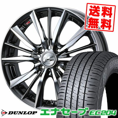 195/55R16 87V ダンロップ ENASAVE EC204 weds LEONIS VX サマータイヤホイール4本セット 【取付対象】