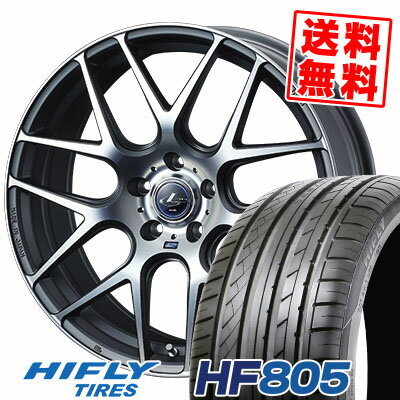 225/35R19 88W XL ハイフライ HF805 WEDS LEONIS NAVIA06 サマータイヤホイール4本セット 【取付対象】