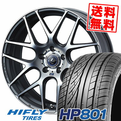 215/60R17 96H XL ハイフライ HP801 WEDS LEONIS NAVIA06 サマータイヤホイール4本セット 【取付対象】