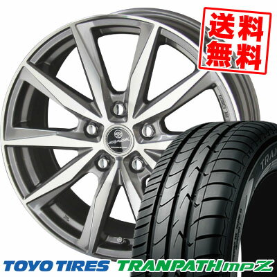 【新型プリウス専用】 195/65R15 91H TOYO TIRES トーヨー タイヤ TRANPATH mpZ トランパス mpZ SMACK BASALT スマック バサルト サマータイヤホイール4本セット【取付対象】