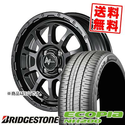 205/55R16 91V BRIDGESTONE ブリヂストン ECOPIA NH200 NITRO POWER M10 PERSHING BARREL BLACK EDITION ナイトロパワー M10パーシング バレルブラックエディション サマータイヤホイール4本セット 【取付対象】