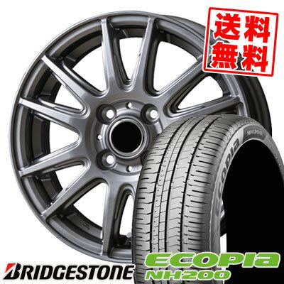 185/70R14 88S ブリヂストン ECOPIA NH200 V-EMOTION TS6 サマータイヤホイール4本セット 【取付対象】