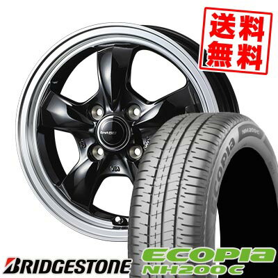 155/65R14 75H BRIDGESTONE ブリヂストン ECOPIA NH200C Gyraft 5S グラフト 5S サマータイヤホイール4本セット 【取付対象】