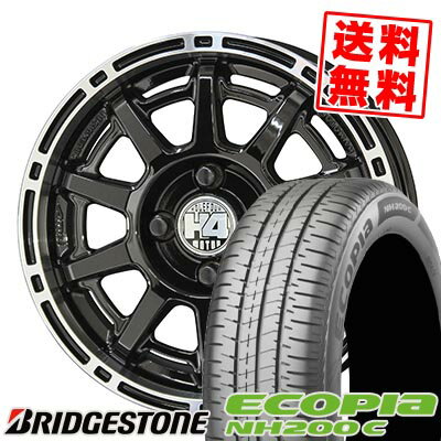 165/70R14 81S BRIDGESTONE ブリヂストン ECOPIA NH200C H4 MOTOR X1 H4モーター X1 サマータイヤホイール4本セット 【取付対象】
