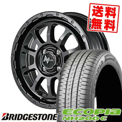 165/55R14 72V BRIDGESTONE ブリヂストン ECOPIA NH200C NITRO POWER M10 PERSHING BARREL BLACK EDITION ナイトロパワー M10パーシング バレルブラックエディション サマータイヤホイール4本セット 【取付対象】