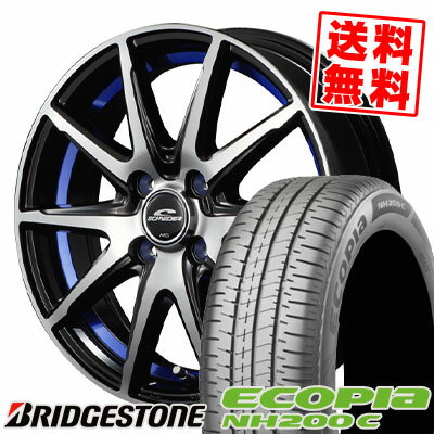 165/55R15 75V BRIDGESTONE ブリヂストン ECOPIA NH200C エコピア NH200C SCHNEIDER RX-02 シュナイダー RX-02 サマータイヤホイール4本セット