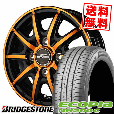 165/60R14 75H BRIDGESTONE ブリヂストン ECOPIA NH200C エコピア NH200C SCHNEIDER RX10-K シュナイダー RX10-K サマータイヤホイール4本セット