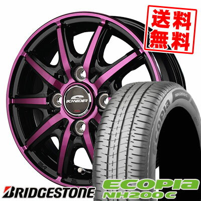 165/55R14 72V BRIDGESTONE ブリヂストン ECOPIA NH200C エコピア NH200C SCHNEIDER RX10-K シュナイダー RX10-K サマータイヤホイール4本セット