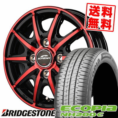 165/60R14 75H BRIDGESTONE ブリヂストン ECOPIA NH200C エコピア NH200C SCHNEIDER RX10-K シュナイダー RX10-K サマータイヤホイール4本セット