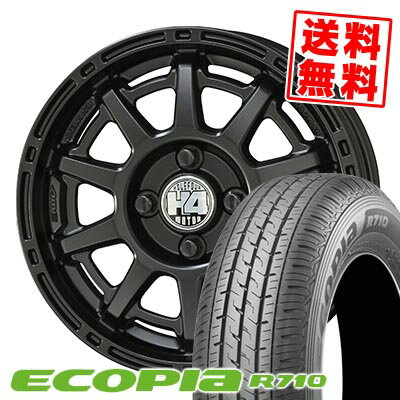 145/80R12 86/84N BRIDGESTONE ブリヂストン ECOPIA R710 H4 MOTOR X1 H4モーター X1 サマータイヤホイール4本セット 【取付対象】