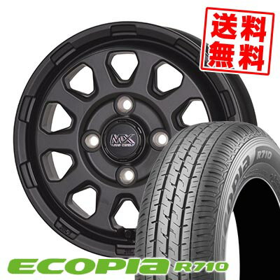 145/80R12 86/84N BRIDGESTONE ブリヂストン ECOPIA R710 MAD CROSS RANGER マッドクロス レンジャー サマータイヤホイール4本セット 【取付対象】