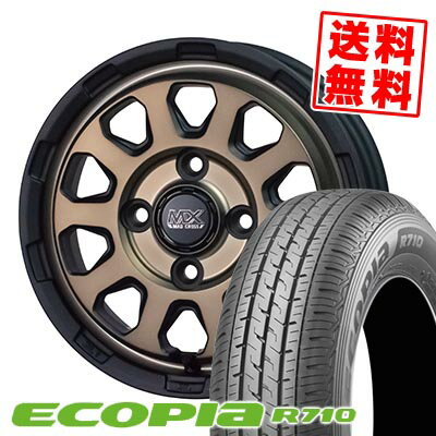 145/80R12 80/78N BRIDGESTONE ブリヂストン ECOPIA R710 MAD CROSS RANGER マッドクロス レンジャー サマータイヤホイール4本セット 【取付対象】