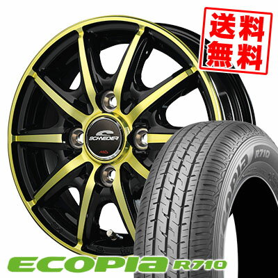 155/80R12 88/87N BRIDGESTONE ブリヂストン ECOPIA R710 エコピア R710 SCHNEIDER RX10-K シュナイダー RX10-K サマータイヤホイール4本セット