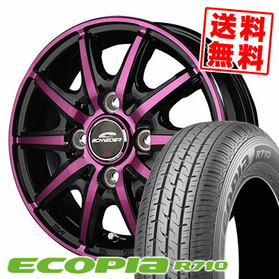 145/80R12 86/84N BRIDGESTONE ブリヂストン ECOPIA R710 エコピア R710 SCHNEIDER RX10-K シュナイダー RX10-K サマータイヤホイール4本セット