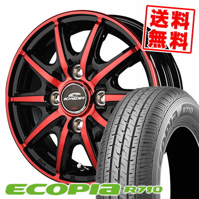 145/80R12 86/84N BRIDGESTONE ブリヂストン ECOPIA R710 エコピア R710 SCHNEIDER RX10-K シュナイダー RX10-K サマータイヤホイール4本セット