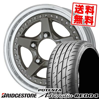 215/55R16 97W ブリヂストン POTENZA Adrenalin RE004 WORK CRAG GALVATRE2 サマータイヤホイール4本セット 【取付対象】