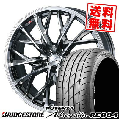 215/55R16 97W ブリヂストン POTENZA Adrenalin RE004 LEONIS MV サマータイヤホイール4本セット 【取付対象】