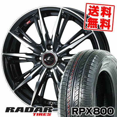 165/70R14 81T レーダー RPX800 WEDS LEONIS GX サマータイヤホイール4本セット 【取付対象】